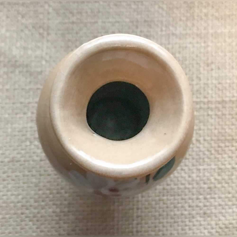 Vintage Miniature Floral Bud Vase 3 3/4 Inch Hand Painted Cottage Core Neutral - Picture 5 of 7